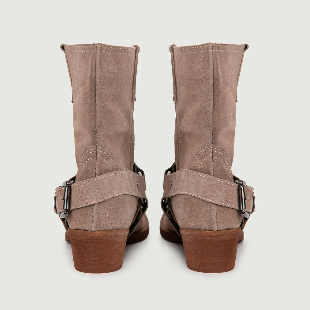 STIVALE BIKER SCAMOSCIATO COLOR LEGNO