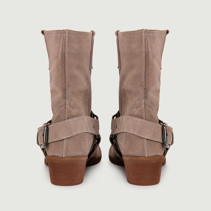 STIVALE BIKER SCAMOSCIATO COLOR LEGNO