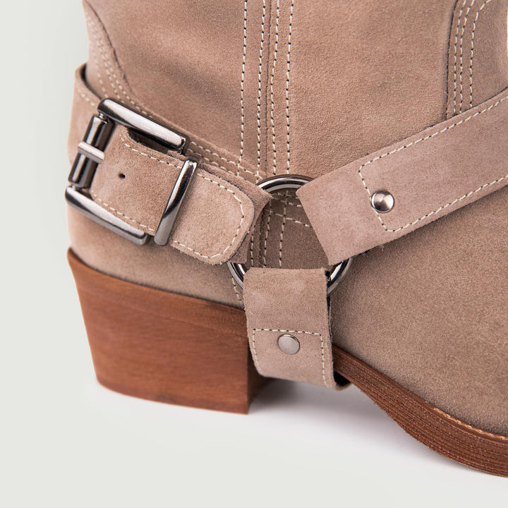 STIVALE BIKER SCAMOSCIATO COLOR LEGNO