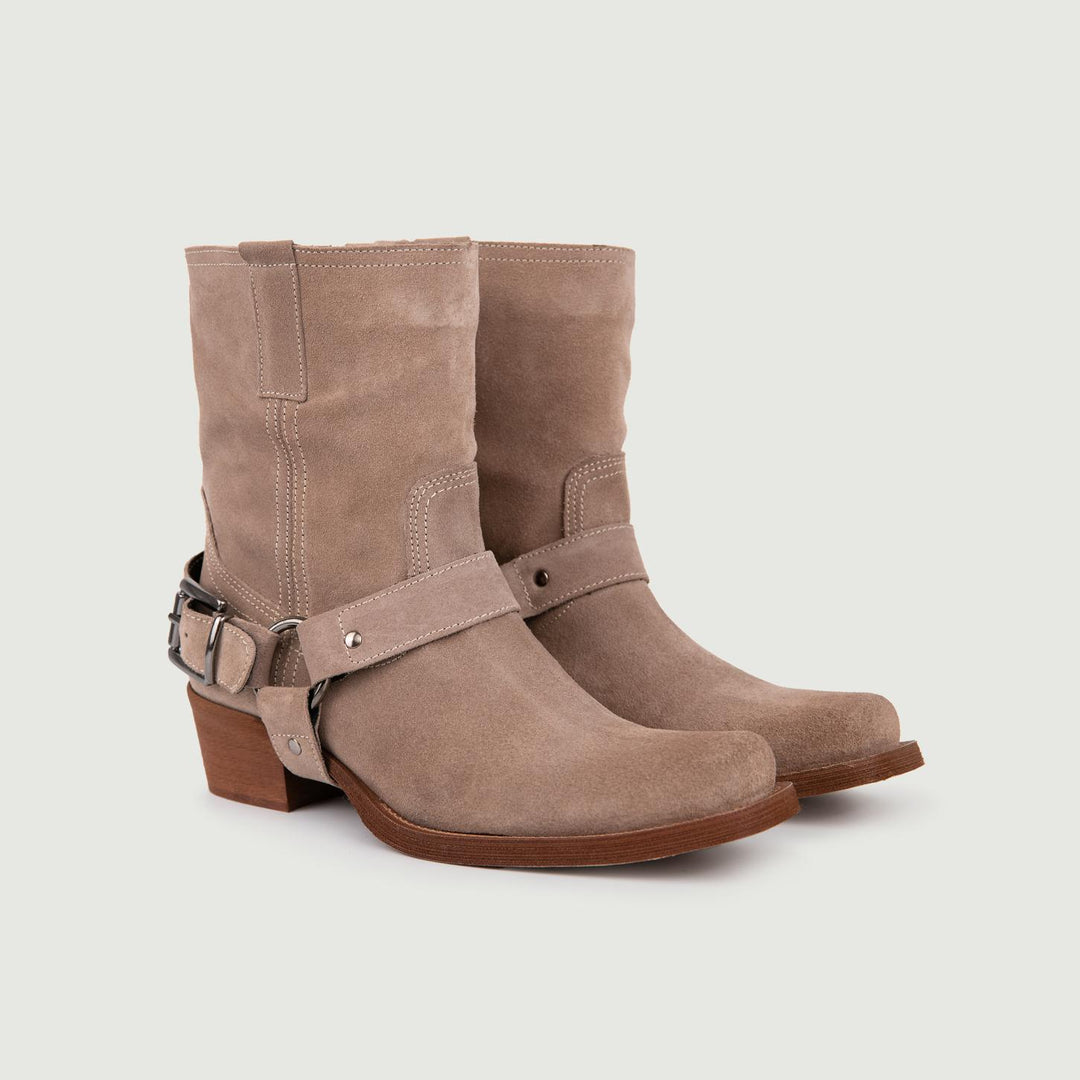 STIVALE BIKER SCAMOSCIATO COLOR LEGNO