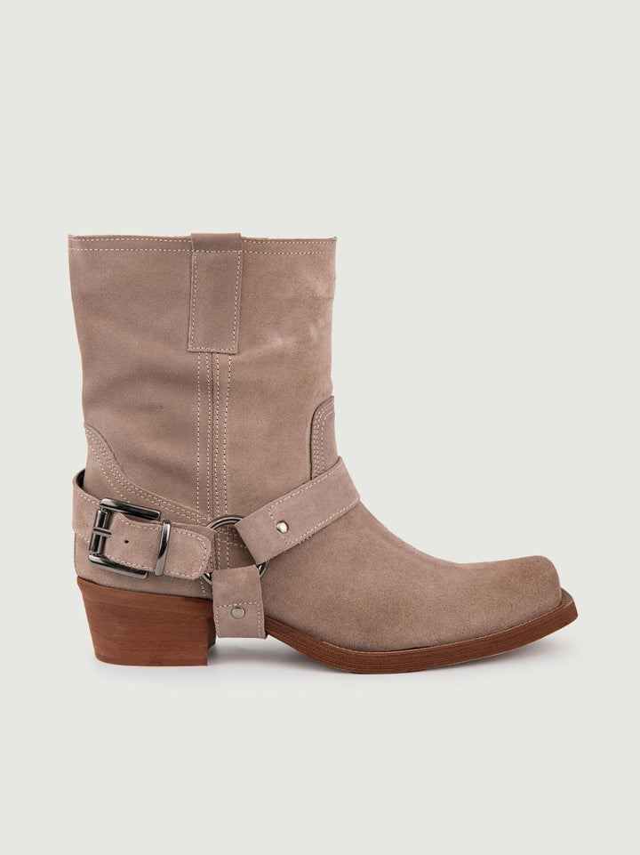 STIVALE BIKER SCAMOSCIATO COLOR LEGNO