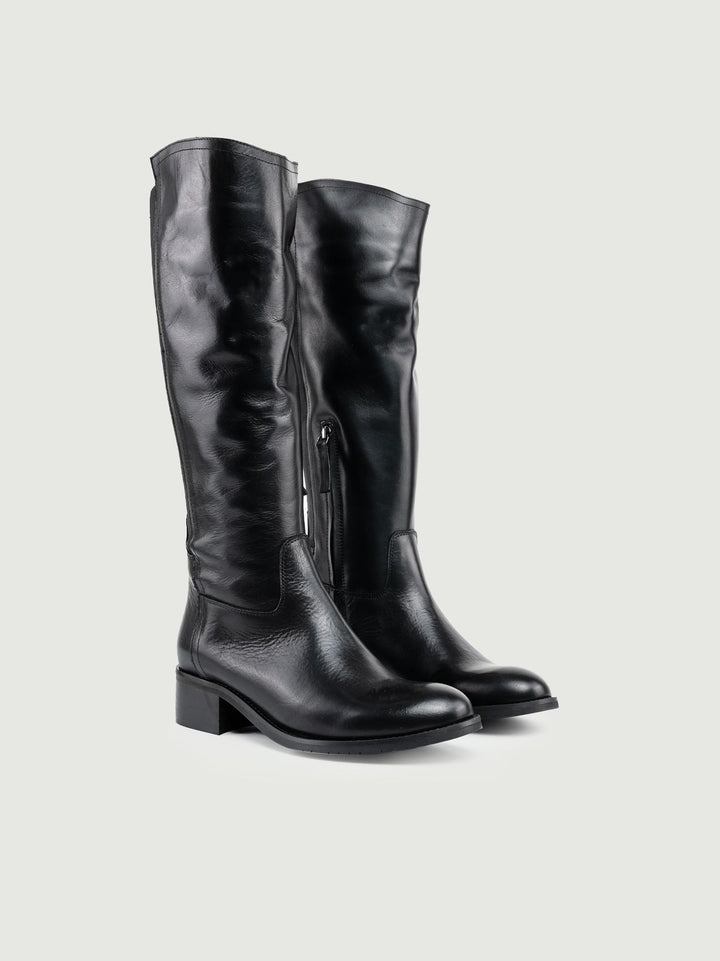 STIVALE CAVALLERIZZA IN PELLE NERO