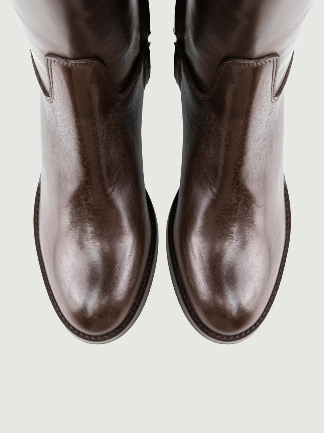 STIVALE CAVALLERIZZA IN PELLE TESTA MORO