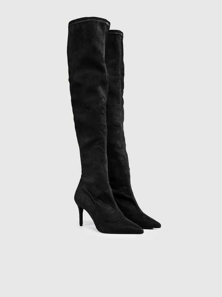 STIVALE CUISSARD IN CAMOSCIO ELASTICIZZATO NERO