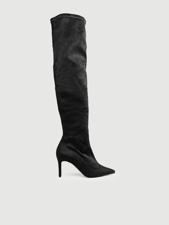 STIVALE CUISSARD IN CAMOSCIO ELASTICIZZATO NERO