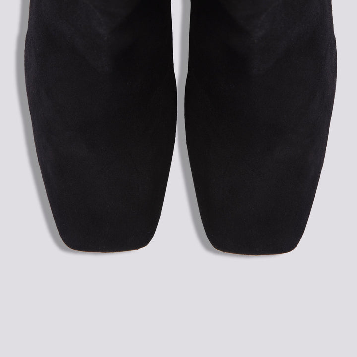 STIVALE IN CAMOSCIO PUNTA SQUADRATA CON TACCO