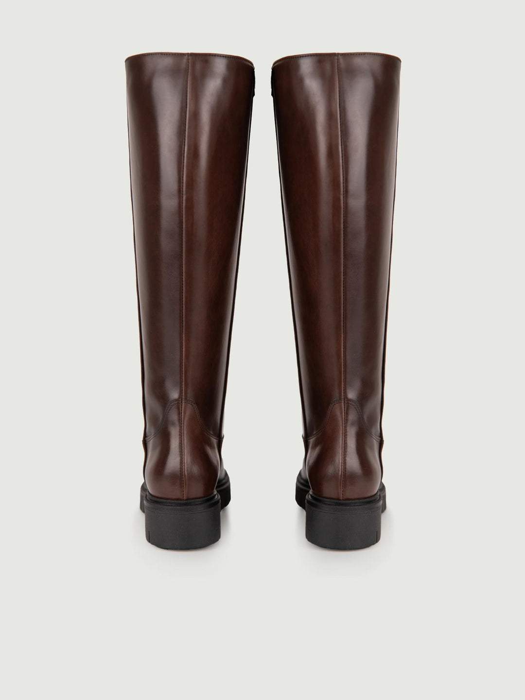 STIVALE IN PELLE MARRONE CON MAXI PARA