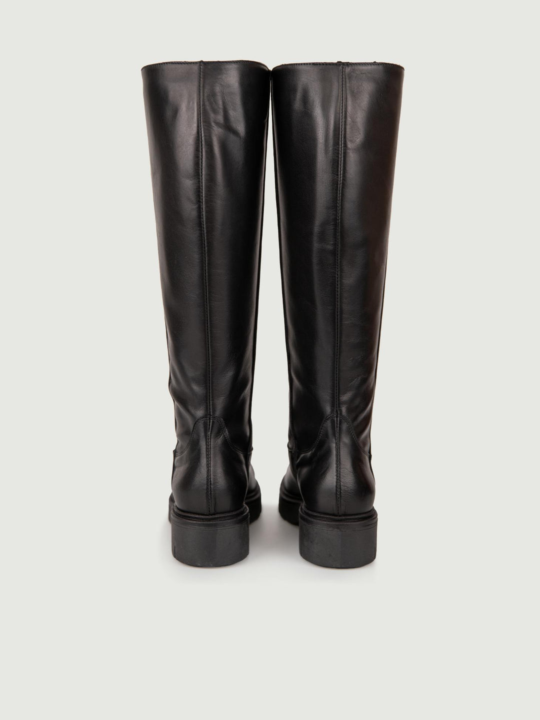 STIVALE IN PELLE NERO CON MAXI PARA
