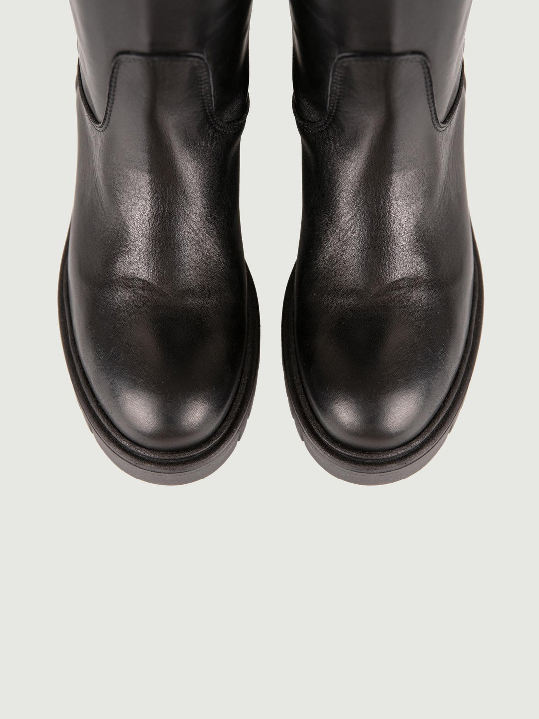STIVALE IN PELLE NERO CON MAXI PARA
