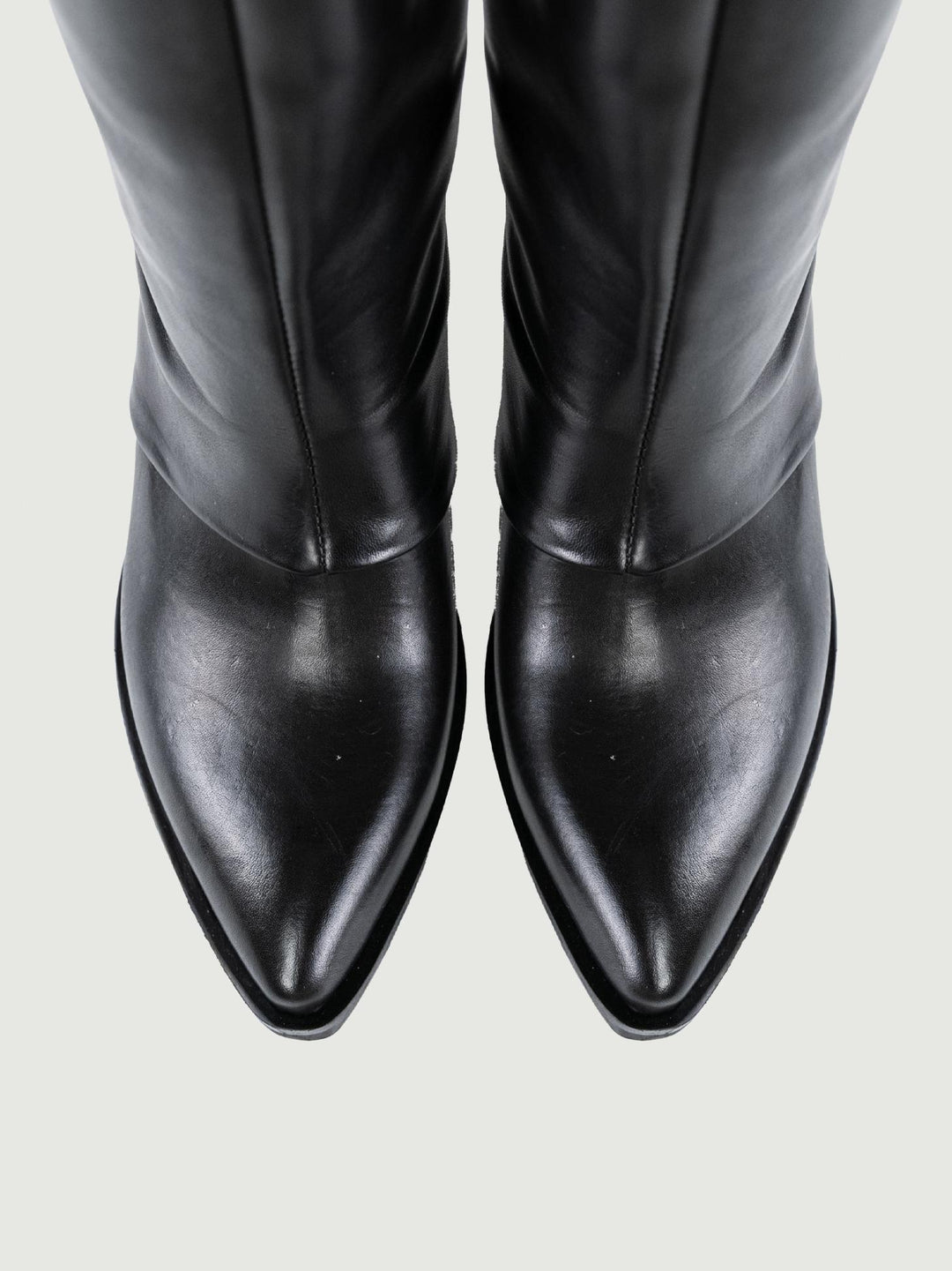 STIVALE IN PELLE NERO CON MAXI RISVOLTO