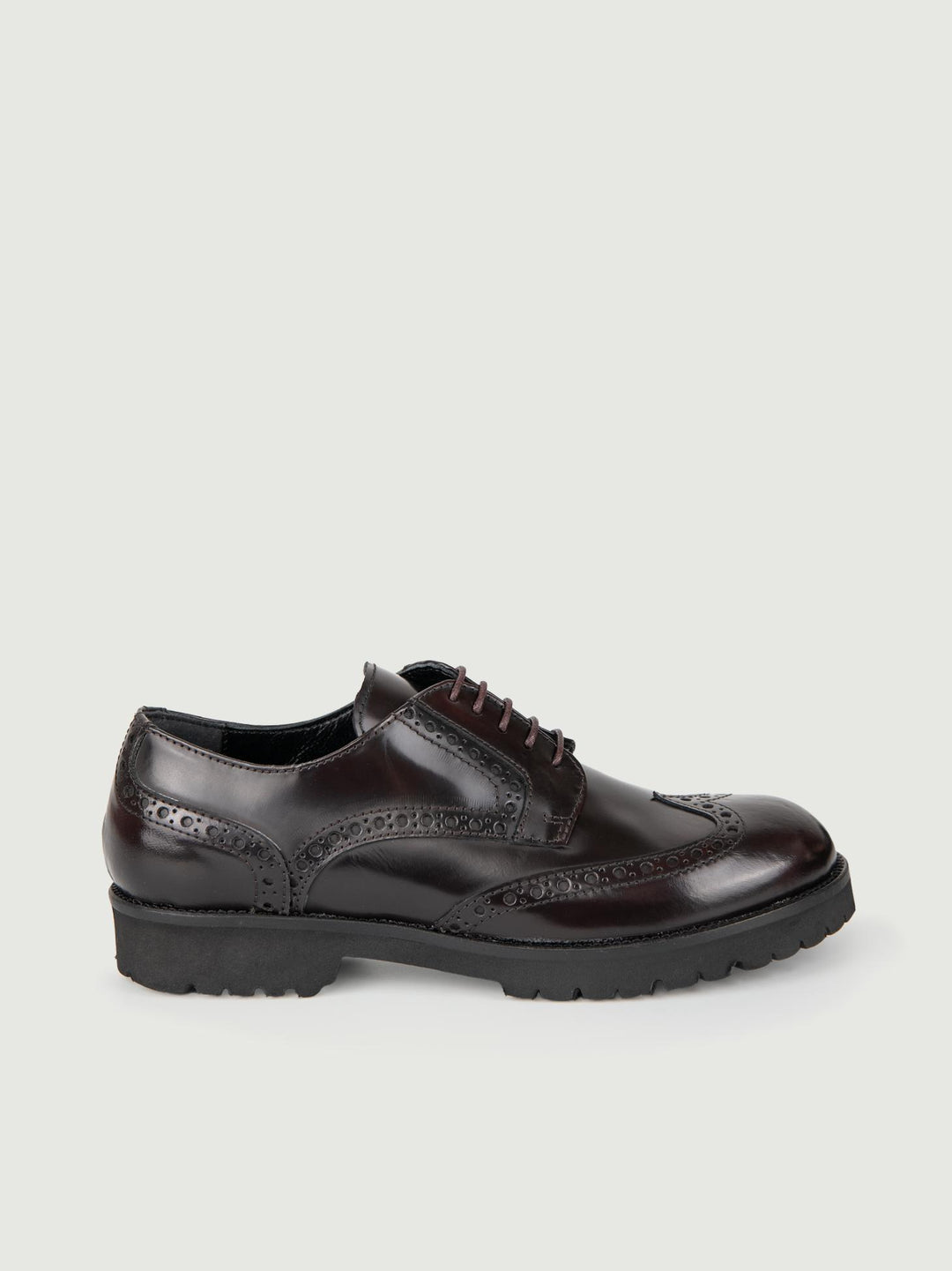 STRINGATA IN PELLE BORDEAUX CODA DI RONDINE