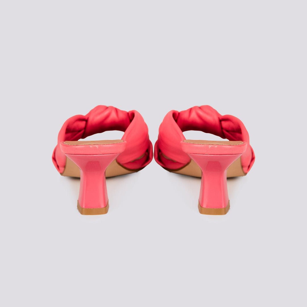 Sabot in pelle fucsia con nodo