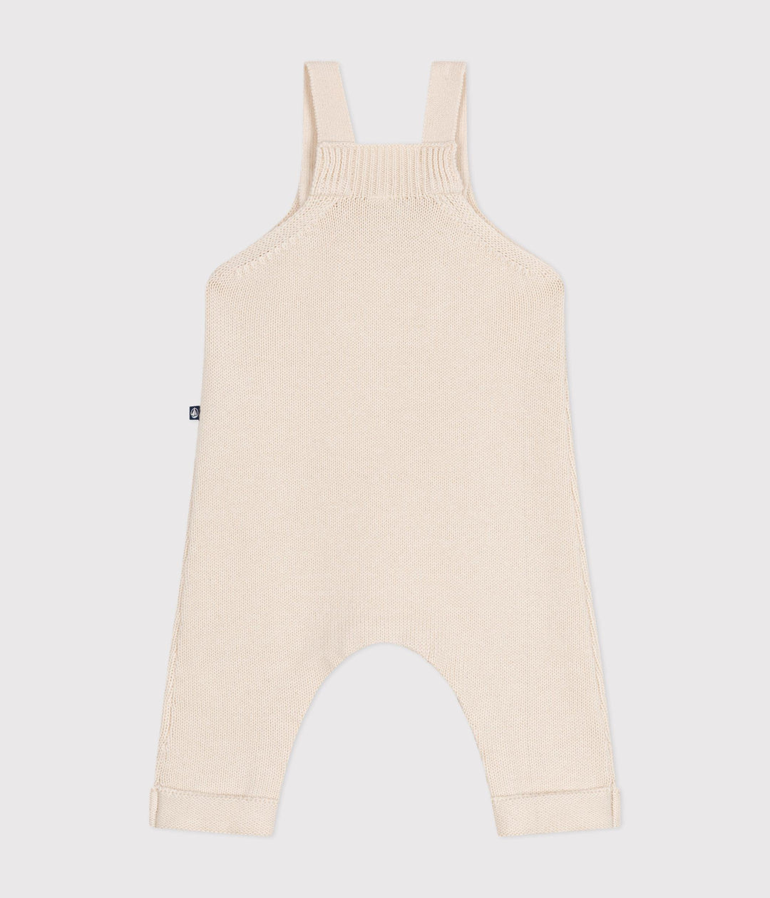 Salopette in maglia di lana e cotone beige