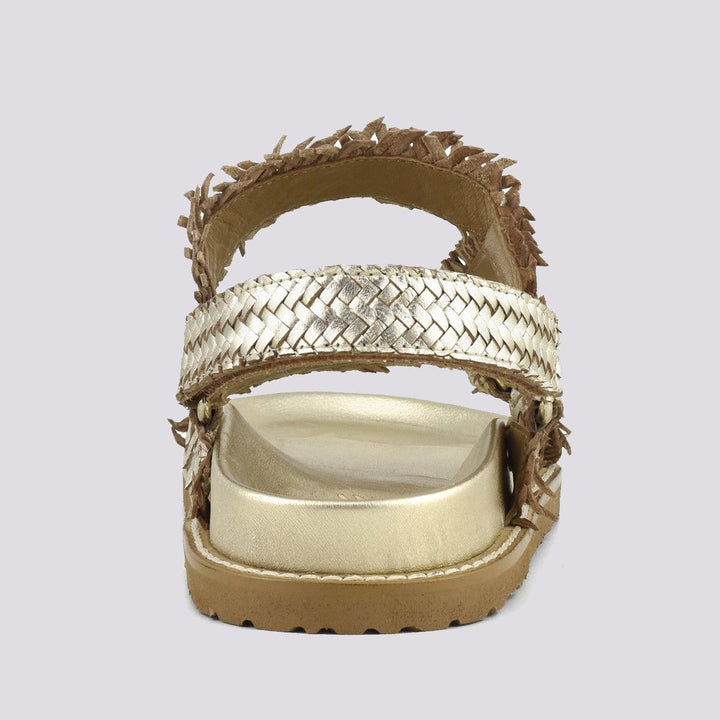 Sandalo in pelle intrecciata