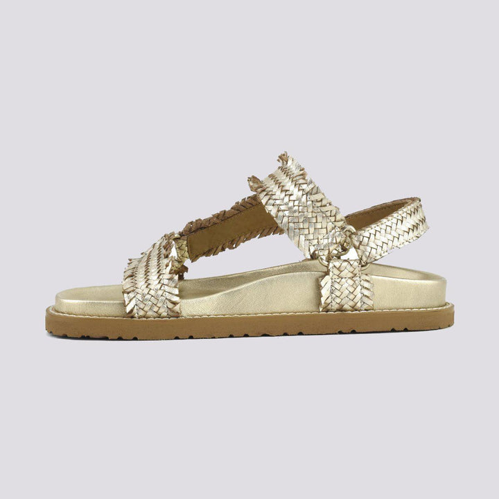 Sandalo in pelle intrecciata