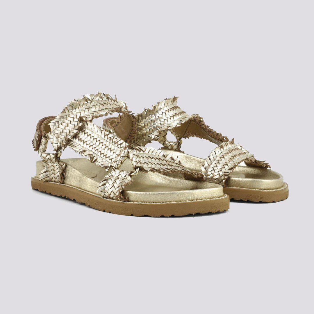 Sandalo in pelle intrecciata