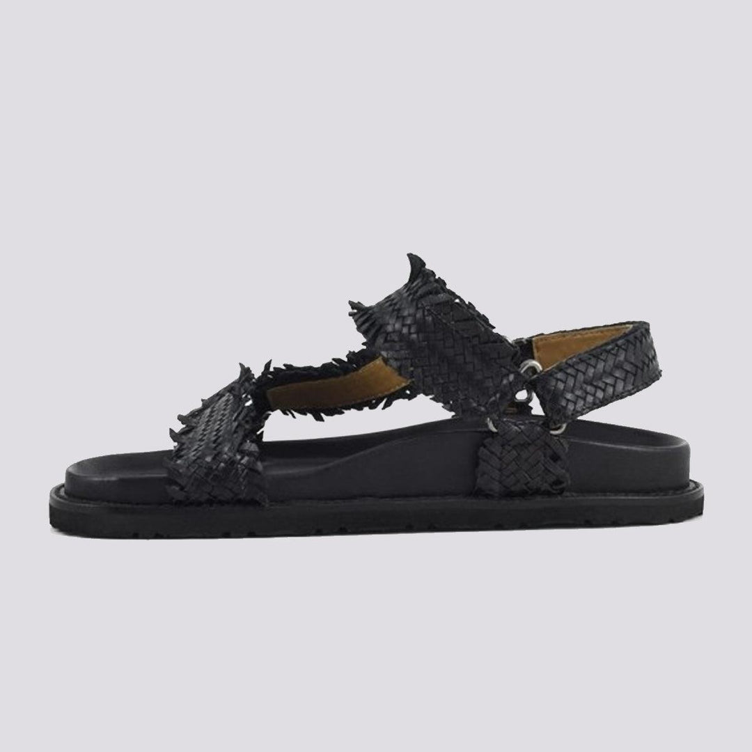 Sandalo in pelle intrecciata