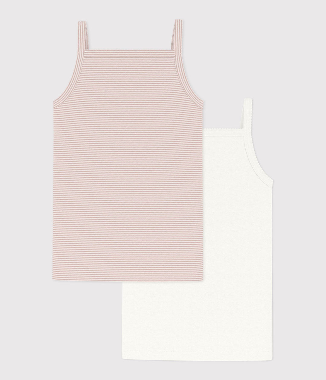 Set di 2 canottiere con spalline sottili in cotone bambino