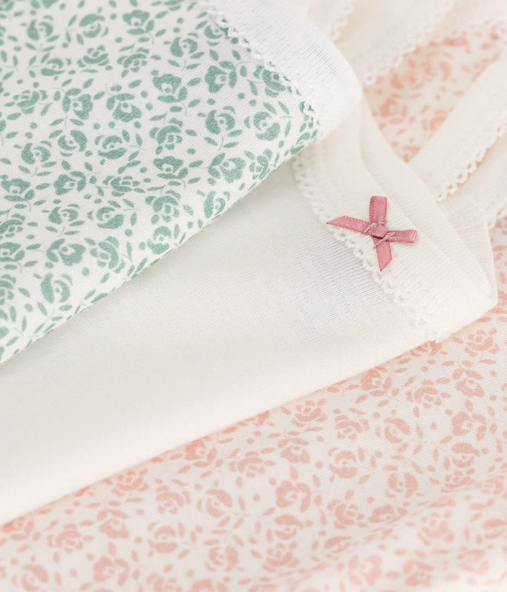 Set di 3 body con spalline in cotone a fiori bebè