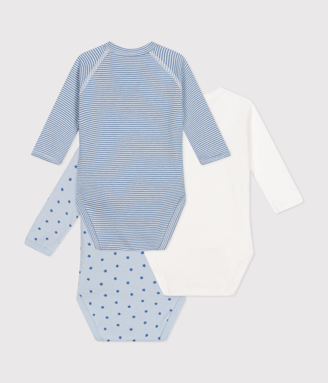 Set di 3 body incrociati a maniche lunghe stelle e righe