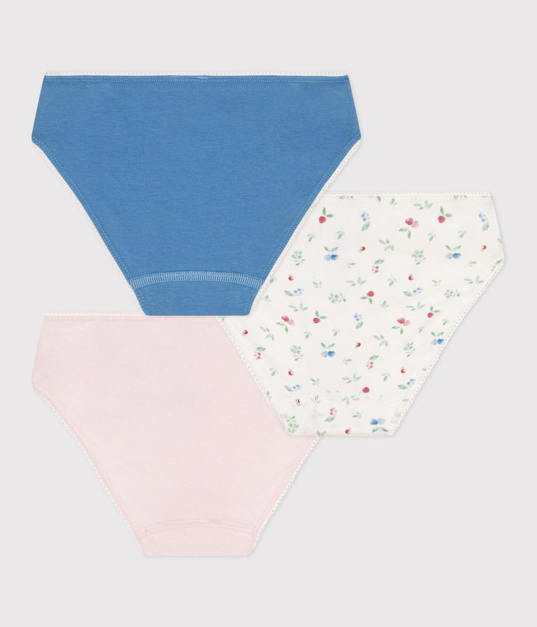 Set di 3 slip in misto cotone con stampa di frutti bambina