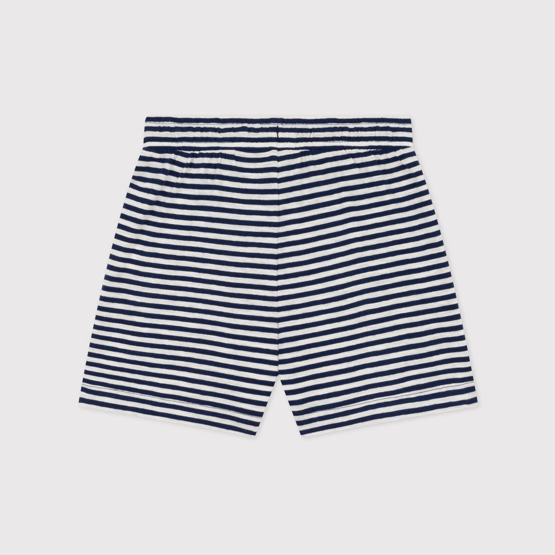 Shorts a righe in jersey fiammato bambina