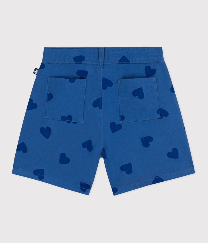 Shorts in cotone a cuori bambina