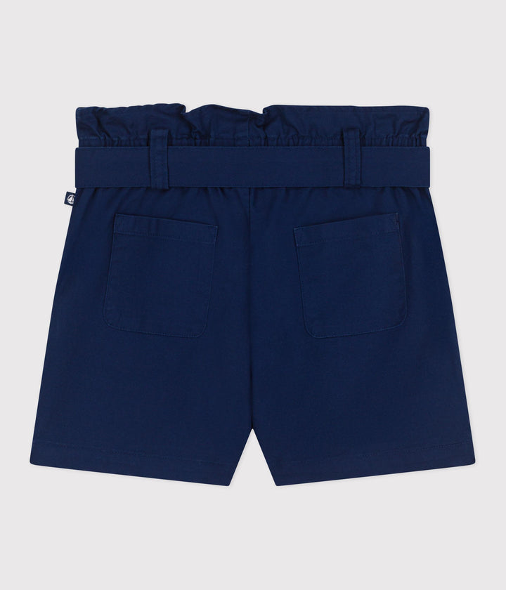 Shorts in cotone tinta unita bambina