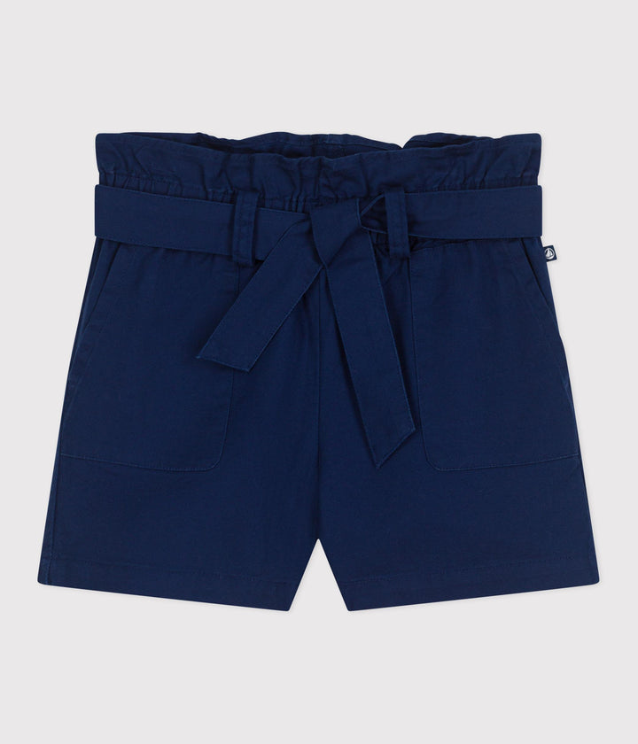Shorts in cotone tinta unita bambina