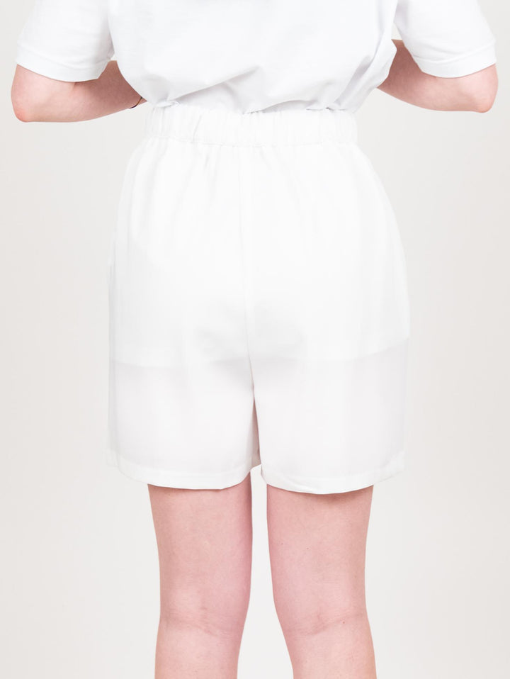 Shorts midi bianchi a vita alta