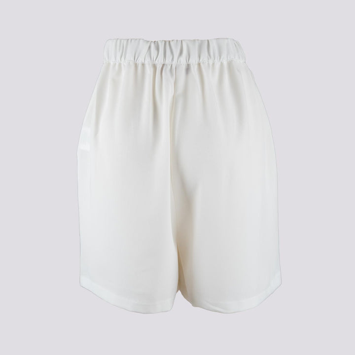Shorts midi bianchi a vita alta
