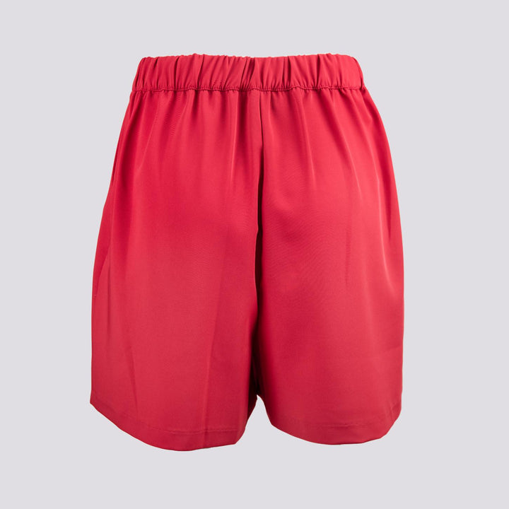 Shorts midi fucsia a vita alta