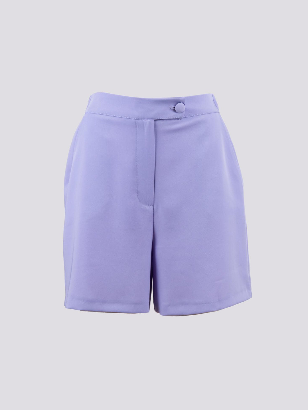 Shorts midi lavanda a vita alta