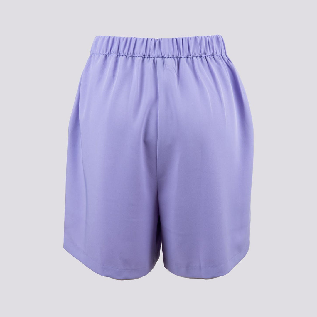 Shorts midi lavanda a vita alta