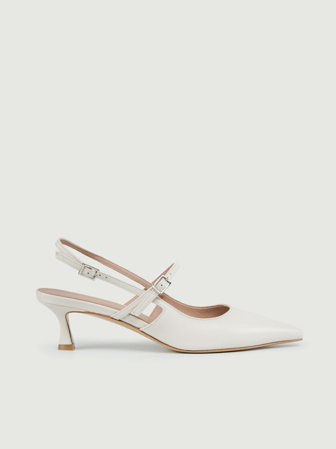 Slingback con listino color panna