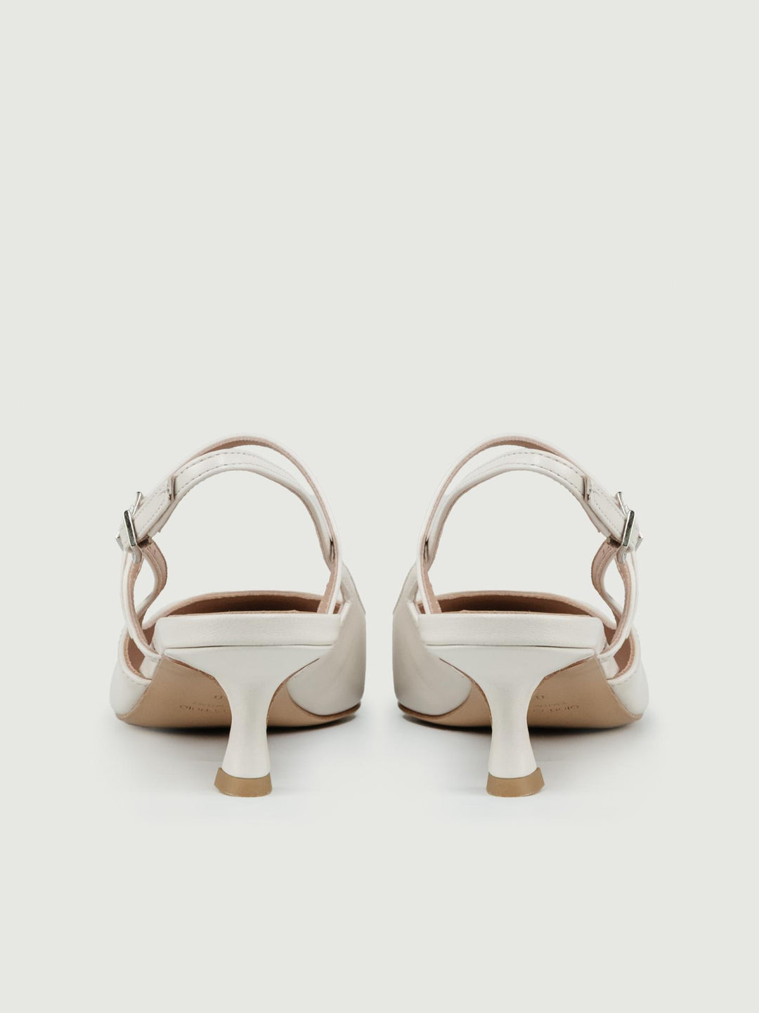 Slingback con listino color panna