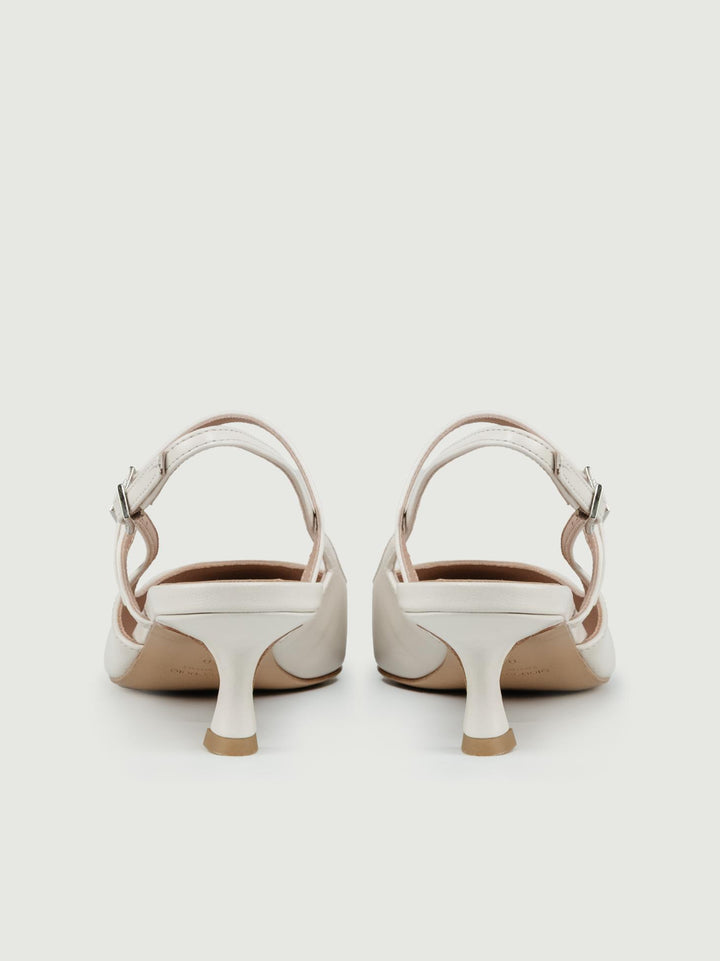 Slingback con listino color panna