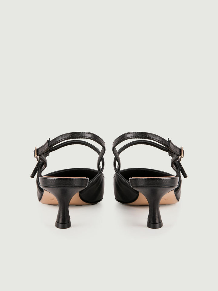 Slingback con listino nera