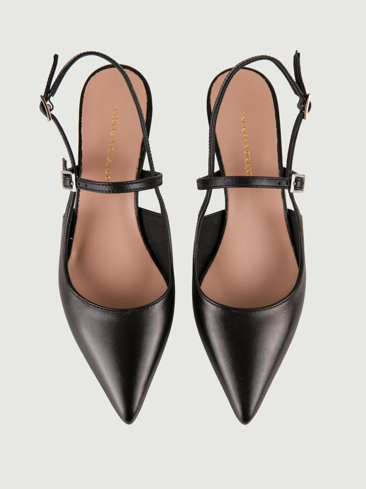 Slingback con listino nera