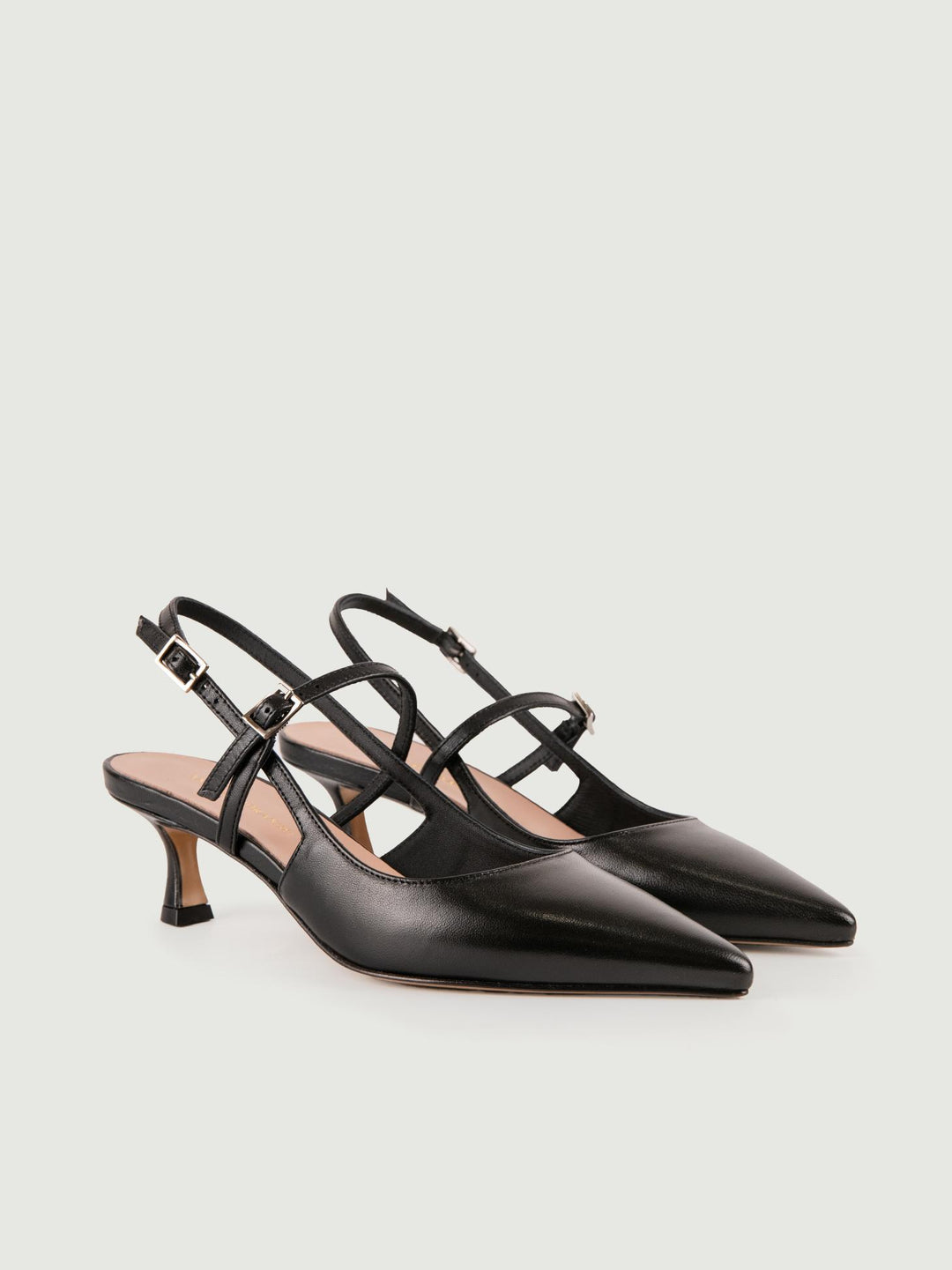 Slingback con listino nera