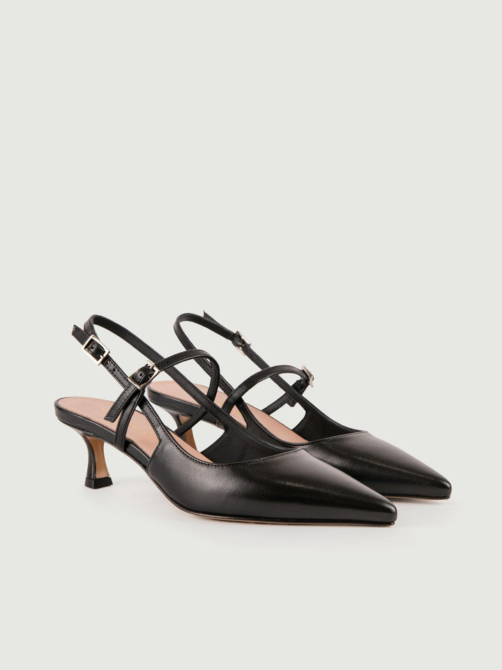 Slingback con listino nera