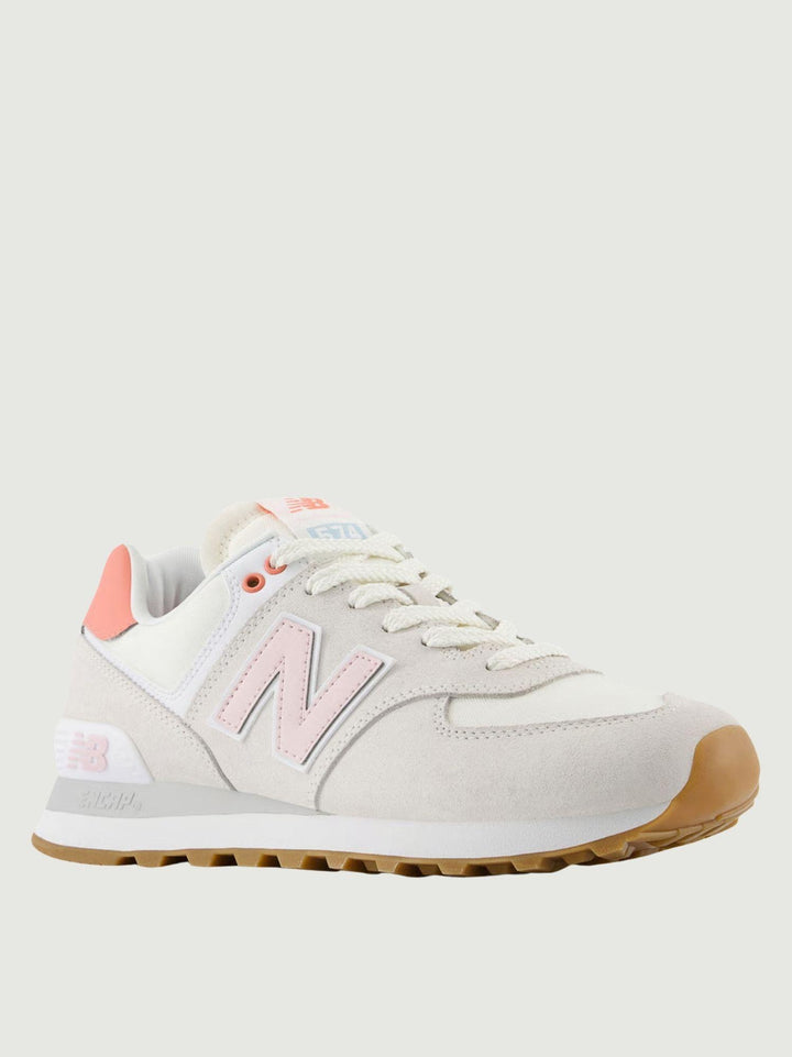 Sneaker 574 con inserti color pesca