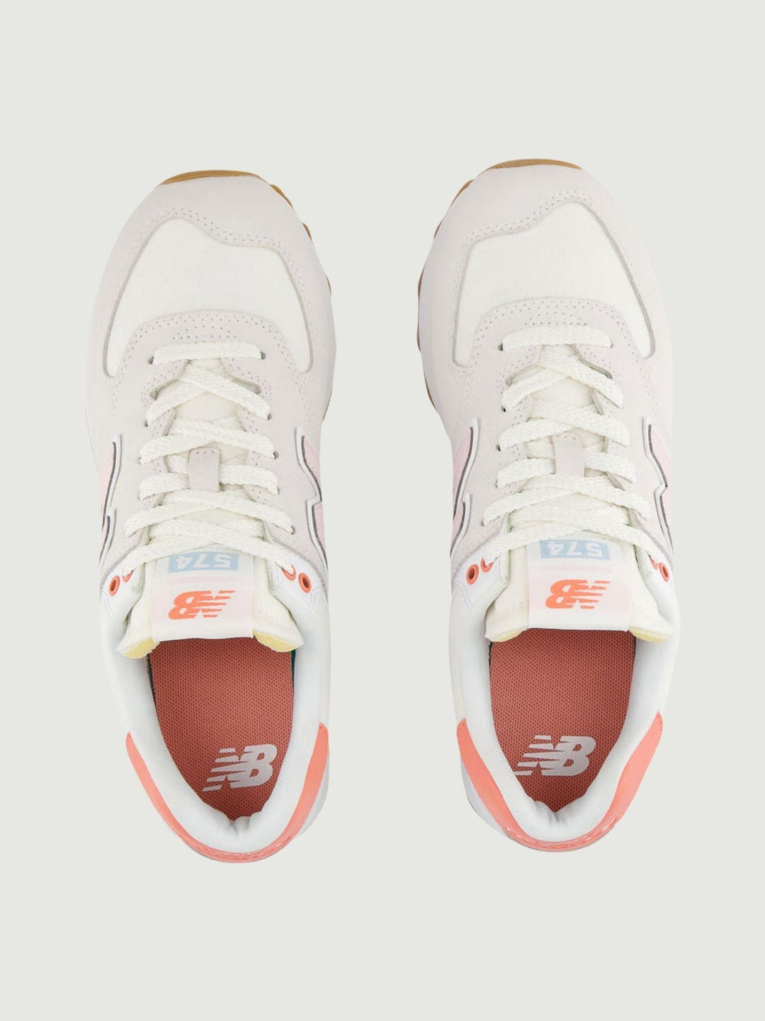 Sneaker 574 con inserti color pesca