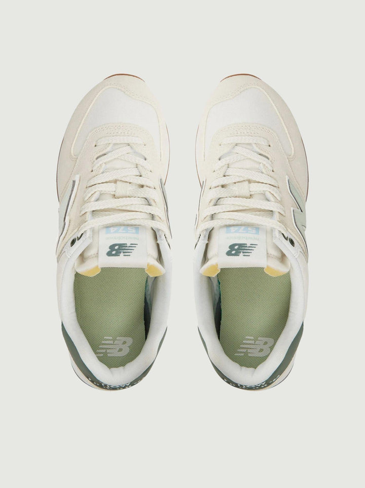 Sneaker 574 con inserti in verde