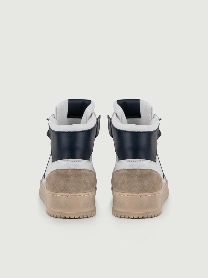Sneaker College High Bianco Blu