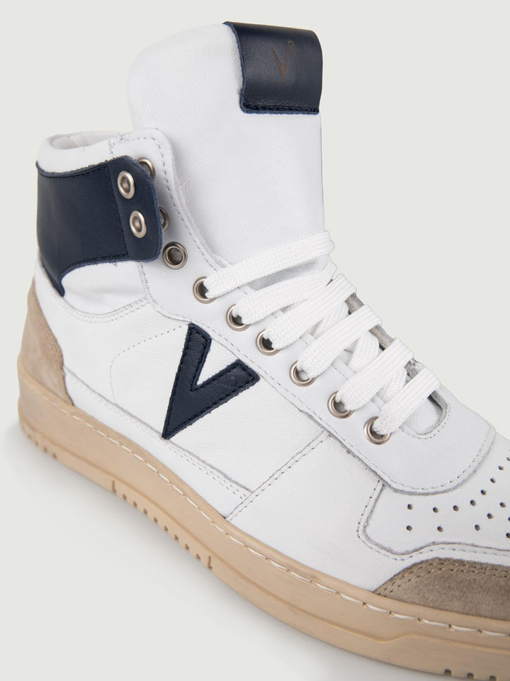Sneaker College High Bianco Blu