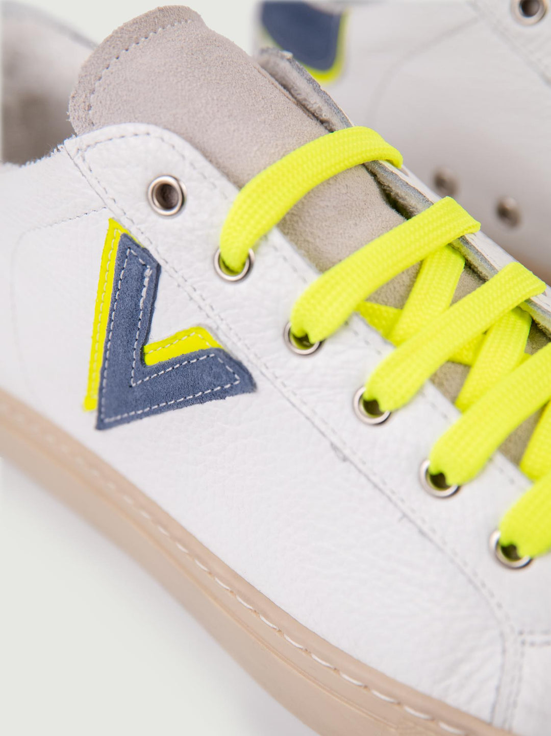 Sneaker Olympic V jeans e giallo fluo