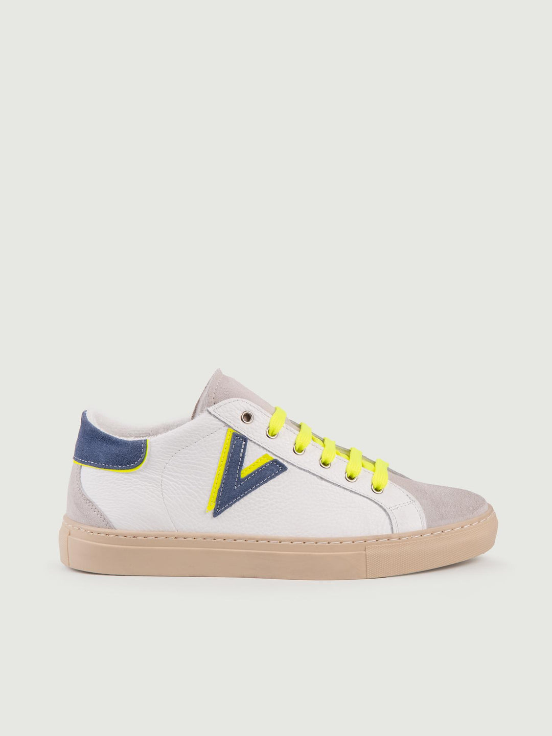 Sneaker Olympic V jeans e giallo fluo