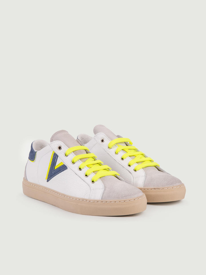 Sneaker Olympic V jeans e giallo fluo