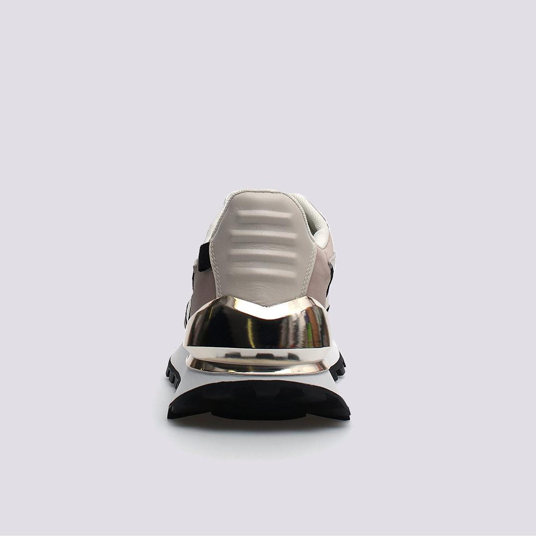 Sneaker Qwark in tessuto tecnico e suede metallizzata